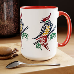 MAHJONG TILE Two-Tone Coffee Mugs, 15oz,mahjong gift,gift for gamer,board game gift,three image coffee mug,ceramic mahjong mug,gift for her