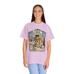 Front Graphic "Who Let the Dogs Out?" Baldwin Harbor Animal Hospital Cute Vet Clinic T Shirt
