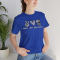 Peace Love Back The Blue in Alaska, Graphic Unisex Short Sleeve Tee