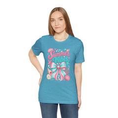 Summer Vibes Tee — Pastel Seashell Bow Beach T-Shirt