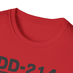 DD-214 Alumni with American Flag  Unisex Softstyle T-Shirt