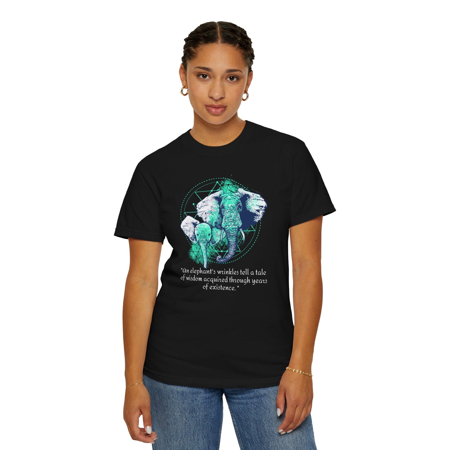 Elephant Portrait of Wrinkles - Unisex Garment-Dyed T-shirt