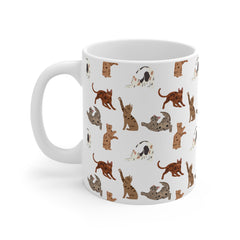Playful Pets Ceramic Mug - Cute Cat and Dog Design for Animal Lovers