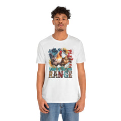 Land Of The Free RANGE Chicken Graphic, Unisex Jersey Short Sleeve Tee