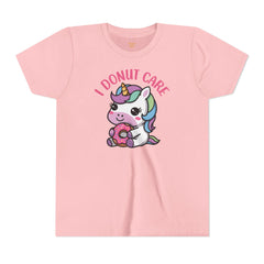 I Donut Care Unicorn Youth Short Sleeve Tee - Fun & Whimsical T-Shirt for Kids