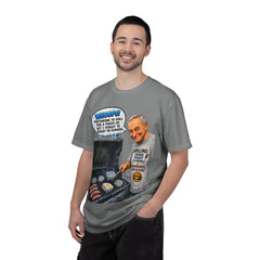 Grill Master Grandpa Funny BBQ T-Shirt — "Whoops! Pretending to Grill for a Photo" Graphic Tee