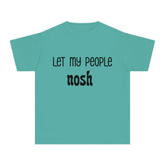 Youth Midweight Tee - 'Let My People Nosh' Foodie T-Shirt for Kids