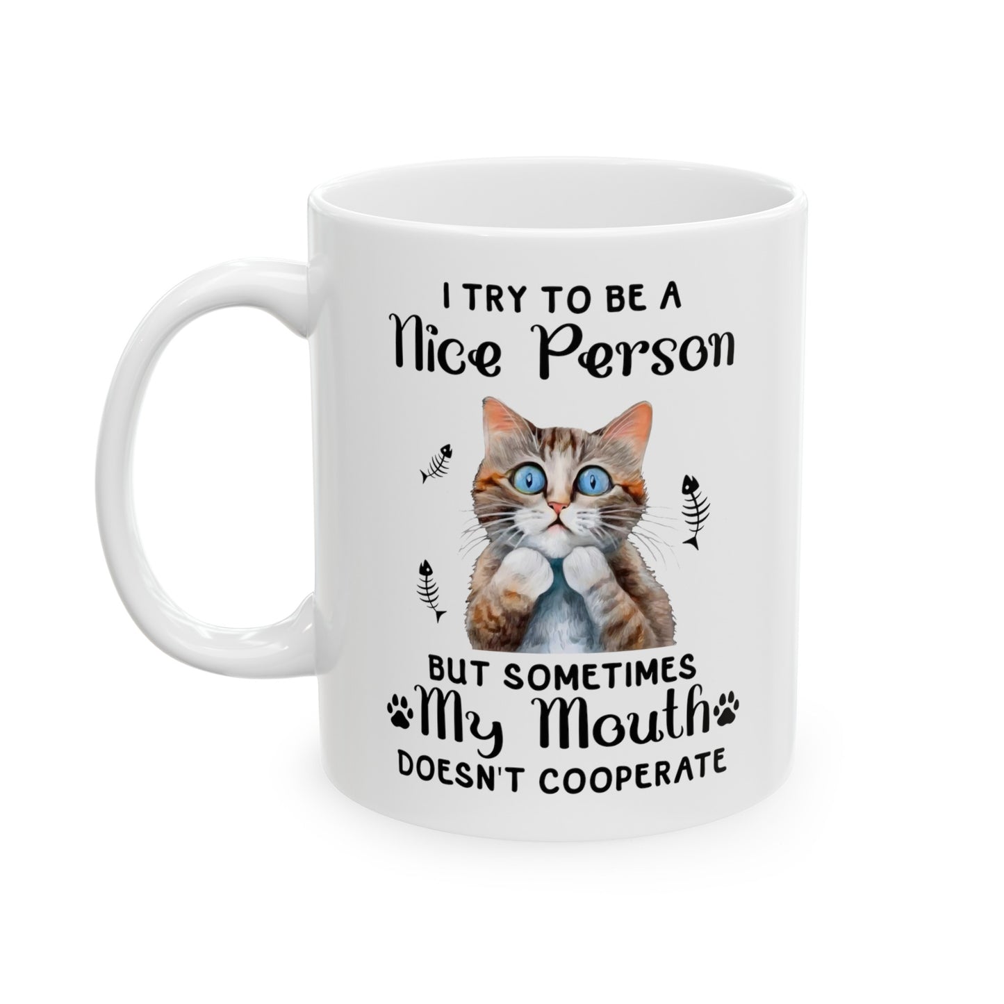 Cat lover mug, cat confession mug, ceramic cat mug, 11oz, 15oz, sarcastic cat gift, funny cat mug, graphic cat gift, funny cat gift