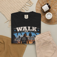 Men's Leg Amputee Walk to Win Water Leg Beach T-Shirt — Motivational Ocean Sunset Graphic Tee