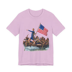 Historical Fever Patriot T‑Shirt — Revolutionary Flag Rowboat Design