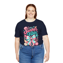 Summer Vibes Tee — Pastel Seashell Bow Beach T-Shirt