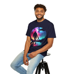Bigfoot & Alien Nightscape T-Shirt — Sasquatch UFO Graphic Tee