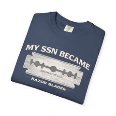 My SSN Became Razor Blades Graphic Vintage Submarine Veteran Tee