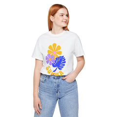 Summer Floral Tee — Retro Flowers & Monstera Design