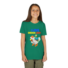 Youth I Love Chicken Jockey Tee - Fun Gamer T-Shirt for Kids