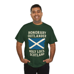 Honorary Outlander Heavy Cotton Tee, Holy Loch Scotland Shirt, Outlander Fan Gift, Casual Tee, Travel Souvenir, Unisex T-Shirt