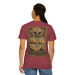 From Shore To Shore Lighthouse Series T Shirt -  Scenic Vintage Postage Stamps