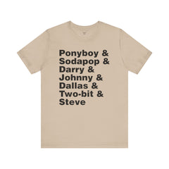 The Outsiders Shirt, Greasers Characters Shirt, Unisex Jersey Short Sleeve Tee