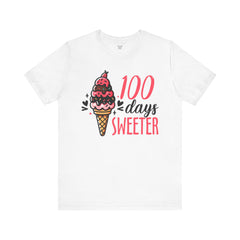 100 Days of School Unisex Tee | Elementary School, Ice Cream, Teacher Apparel