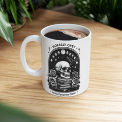 Celestial Skull and Rose Rose Ceramic Mug - Perfect for Coffee Lovers & Gift Giving