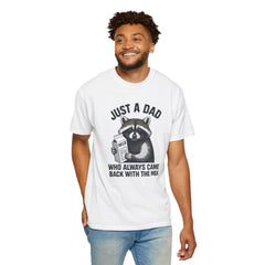 Just a Dad Raccoon T-Shirt | Garment-Dyed Tee for Father’s Day, Dad Gift, Animal Lover Shirt, Funny Dad Apparel, Gift for New Dads