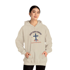Faith & Freedom Cross Hoodie | Patriotic, Faith-Based July 4th Vintage Americana