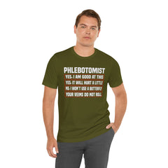 Phlebotomist Humor Tee, Funny Medical Shirt, Nurse Gift, Blood Tech Wear, Cute Phlebotomy Humor, Healthcare Apparel