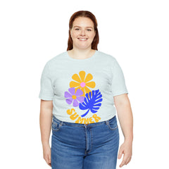 Summer Floral Tee — Retro Flowers & Monstera Design