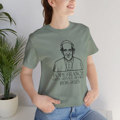 Pope Francis Tribute Tee - Faith, Service, Humility, 1936-2025