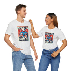 Chill The Fourth Out,Cowgirl Graphic, Unisex Jersey Short Sleeve Tee