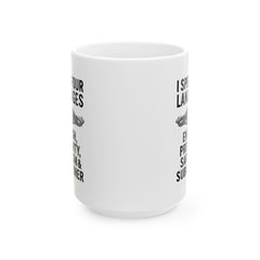 Submarine Funny Language Lover's Ceramic Mug | Perfect Gift for Linguists, Veterans, Writers, Teachers, Coffee Lovers, Gift for Holidays