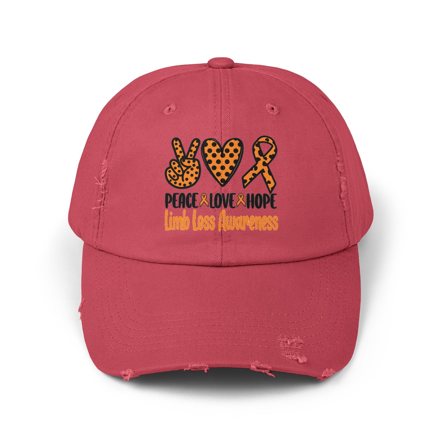 Amputee Awareness cap, Peace Love Hope