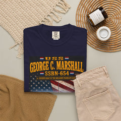 USS George C. Marshall SSBN-654 Submarine T-Shirt — "Don't Fight the Problem, Decide It" Patriotic Navy Tee