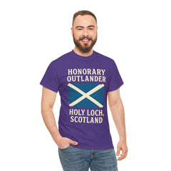 Honorary Outlander Heavy Cotton Tee, Holy Loch Scotland Shirt, Outlander Fan Gift, Casual Tee, Travel Souvenir, Unisex T-Shirt