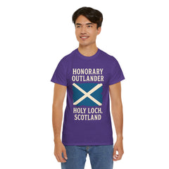 Honorary Outlander Heavy Cotton Tee, Holy Loch Scotland Shirt, Outlander Fan Gift, Casual Tee, Travel Souvenir, Unisex T-Shirt