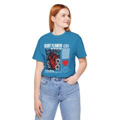 Heart Flower Tee - Nuturing Affection In The Garden Of Life - Positive Vibes Unisex Jersey Short Sleeve Tee