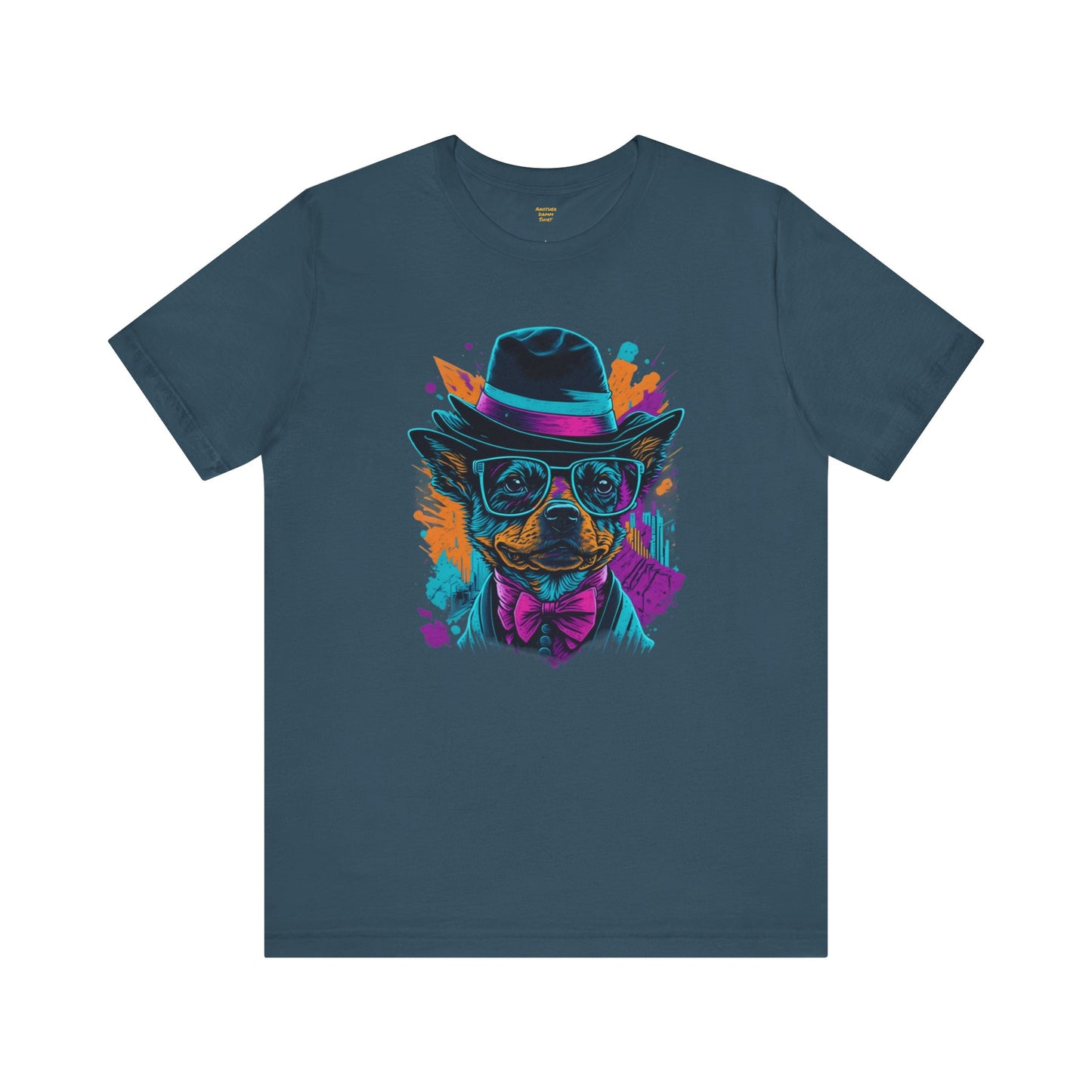 Hipster Dog With Glasses - Unisex Jersey Short Sleeve Tee