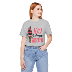 100 Days of School Unisex Tee | Elementary School, Ice Cream, Teacher Apparel