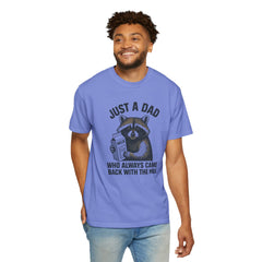Just a Dad Raccoon T-Shirt | Garment-Dyed Tee for Father’s Day, Dad Gift, Animal Lover Shirt, Funny Dad Apparel, Gift for New Dads