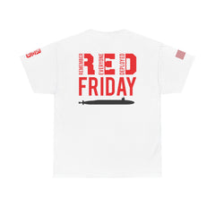 SUBMARINER RED Friday T Shirt with Fouled Anchor, American Flag, FBM / Boomer Silhouette. Remember Everyone Deployed, Dolphins