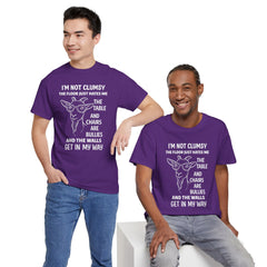 Clumsy Funny Goat Graphic Tee | Unisex Heavy Cotton Tee | Great Gift for Animal Lovers, Birthdays, Casual Wear, Humorous Gifts, Everyday Style