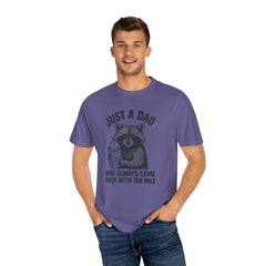 Just a Dad Raccoon T-Shirt | Garment-Dyed Tee for Father’s Day, Dad Gift, Animal Lover Shirt, Funny Dad Apparel, Gift for New Dads
