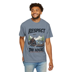Bigfoot and Alien Outdoor Canoe Adventure - Respect The Locals T-Shirt