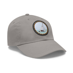 Hempstead Bay Sailing Club Leather Patch Dad Hat — Flying Scot Embroidered Round Patch
