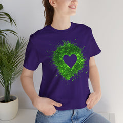Galaxy Heart Tee — Purple or Green Splatter Heart T-Shirt