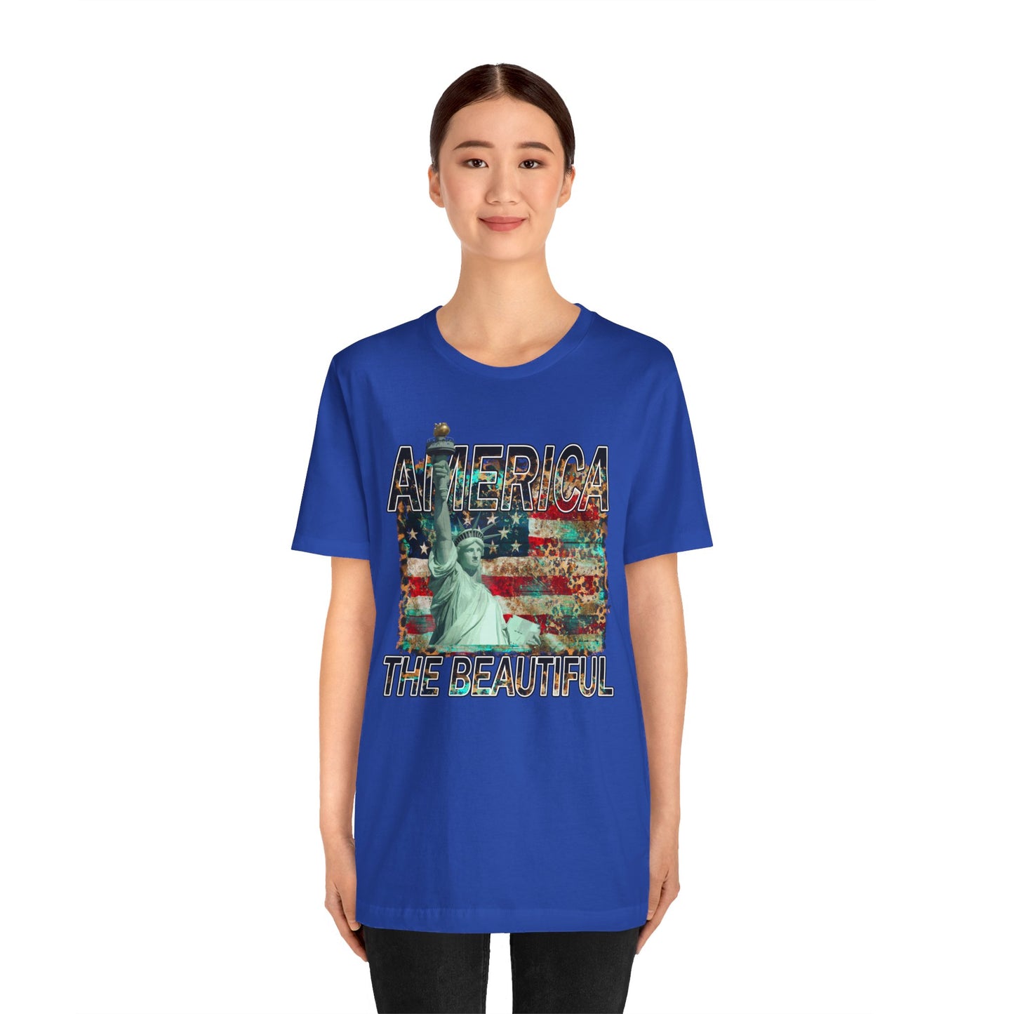 Statue Of Liberty, America The Beautiful, Unisex Jersey Short Sleeve Tee