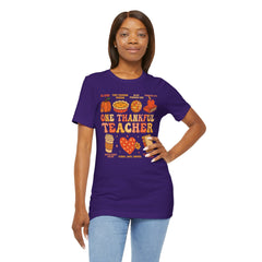 One Thankful Teacher T‑Shirt – Fall and Thanksgiving  Teacher Appreciation Tee
