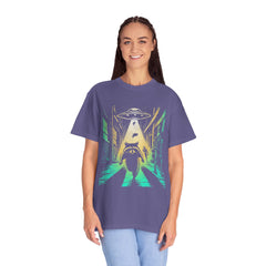 Raccoon UFO Funny Comfort Colors Graphic T-Shirt