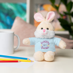 Stuffed Animals with T Shirt, Girl Quote, Support Wildlife, Happy Girls Sparkle, gift for her, Birthday Gift, Everyday gift, animal lover gift, nature lover gift