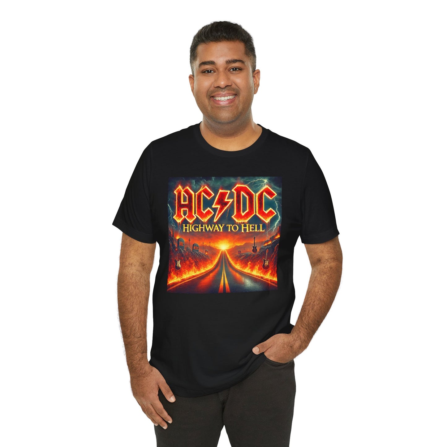 Inspired By AC DCs Highway To Hell - Graphic Unisex Jersey Short Sleeve Tee